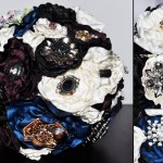 Hand Crafted Silk Flower Bouquet with Vintage Pins