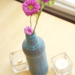Simple floral with recycled beer bottles