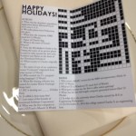 Custom crossword menu card insert
