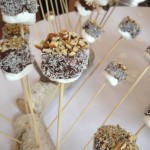 Chocolate dipped marshmallows.