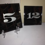 Etched table signs